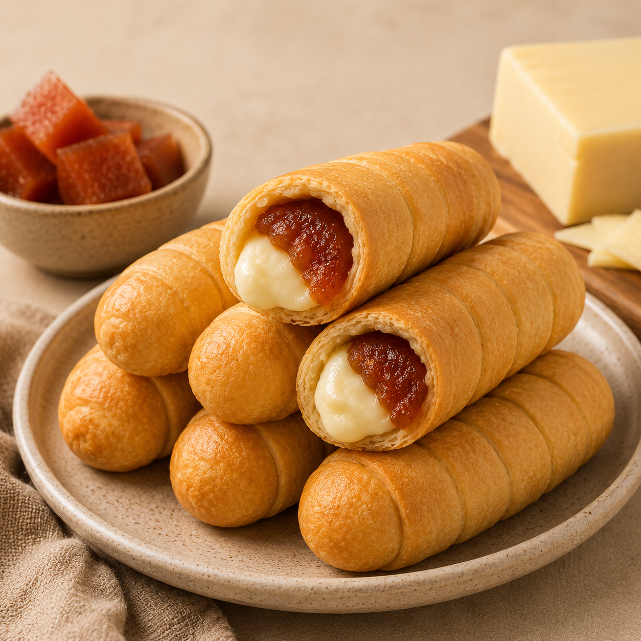 Tequefierros - Tequeños de dulce de membrillo y queso llanero congelados artesanales - Tas Loco, Muchacho! Uruguay